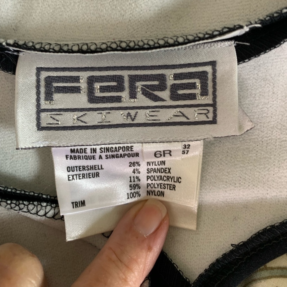 Vintage Fera Deep V Zip Front Stirrup Ski Jumpsuit - Picture 3 of 7
